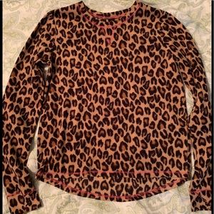 Cute Leopard Pattern Thermal Top by ClimateRight. Girls Size L.